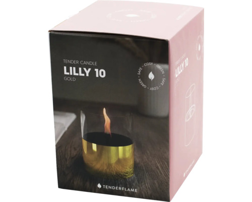 Ambalaj Tenderflame Lilly 10 foc de masă auriu