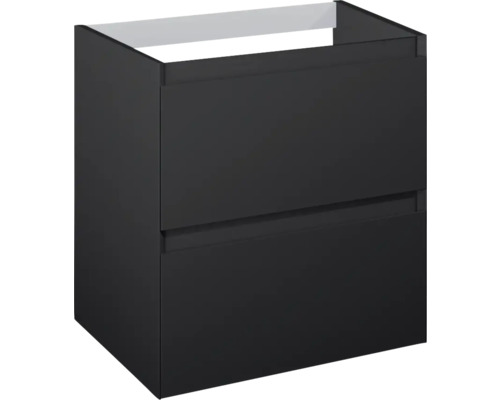Dulap bază lavoar baie suspendat Jungborn DECEM 60 cm MDF negru mat 2 sertare Dulap de bază pentru lavoar cu două sertare