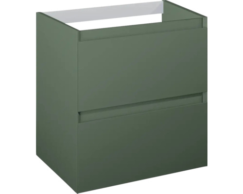 Dulap bază lavoar baie suspendat Jungborn DECEM 60 cm MDF verde mat 2 sertare Dulap sub chiuvetă cu două sertare