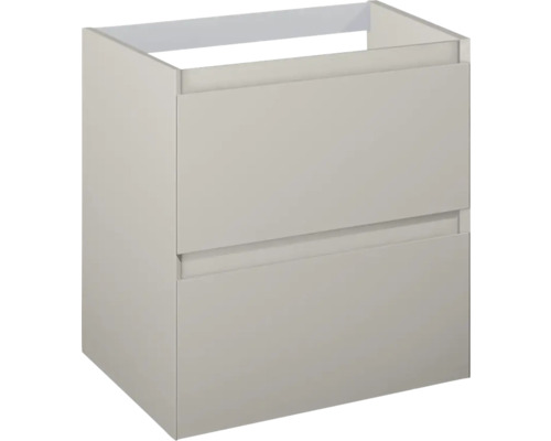 Dulap bază lavoar baie suspendat Jungborn DECEM 60 cm MDF fume mat 2 sertare Dulap sub chiuvetă cu două sertare pentru baie