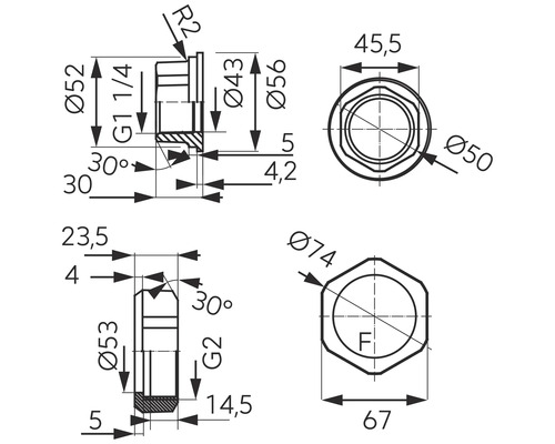 Desen tehnic cu dimensiunile produsului