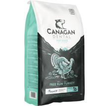 Canagan Dental hrană uscată pentru câini cu curcan crescut în aer liber, potrivită pentru toate rasele și categoriile de vârstă