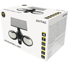 Lampă solară cu LED Entac 400 lumeni, senzor de mișcare, plastic negru