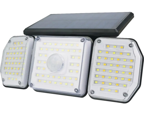 Aplică solară cu LED Entac 373 lumeni 3000-6400K, senzor de mișcare, plastic negru