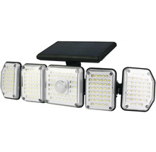 Lampă solară cu LED Entac 486 lumeni 3000-6400K, senzor de mișcare, plastic negru