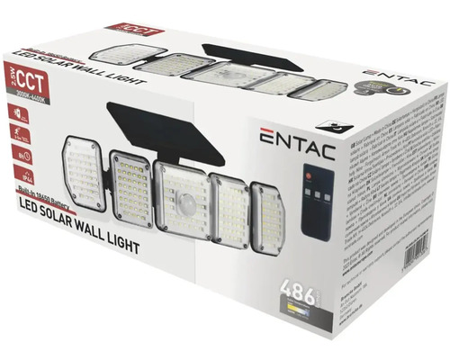 Ambalaj lampă solară de perete cu LED Entac, 486 lumeni