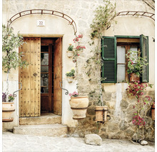 Tablou sticlă Mediterranean House II 20x20 cm