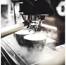 Espressor care prepară espresso în două cești