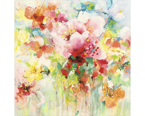 Tablou sticlă Abstract Flowers II 20x20 cm