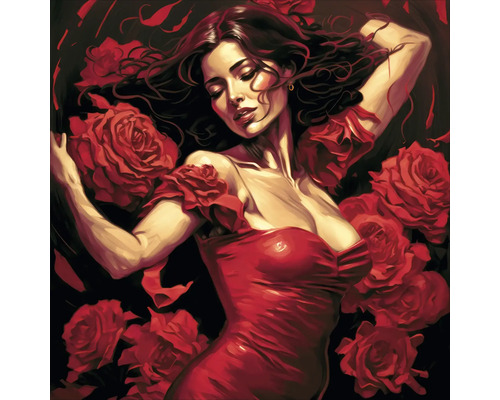 Tablou sticlă Dance With Roses 20x20 cm