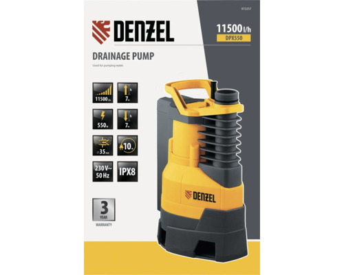 Pompă de drenaj Denzel cu o capacitate de 11500 litri pe oră