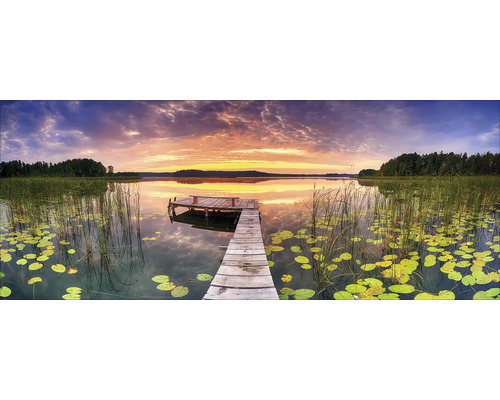 Tablou sticlă Sunset On The Lake 125x50 cm
