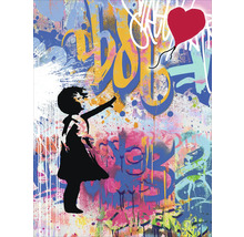 Tablou sticlă Graffiti Red Balloon 60x80 cm
