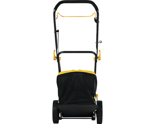 Mașină de tuns iarba văzută din spate cu coș colector