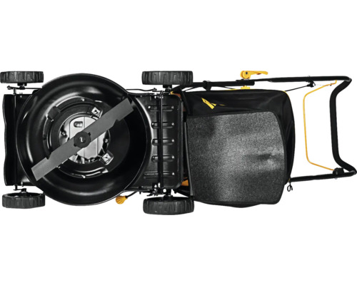 Mașină de tuns iarba cu coș colector, vedere de sus