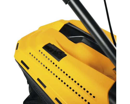 Mașină de tuns iarba galbenă cu mâner negru