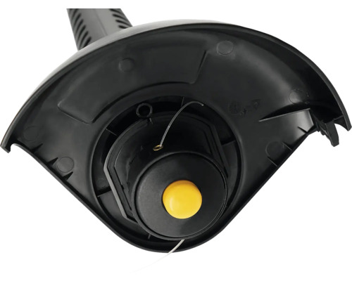 Prim-plan cu capul bobinei de fir al unui trimmer de gazon