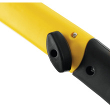 Vizualizare detaliată a unui mâner galben cu element de fixare negru