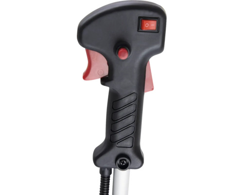 Mâner pentru motocoasă cu întrerupător, buton și pârghie de acționare