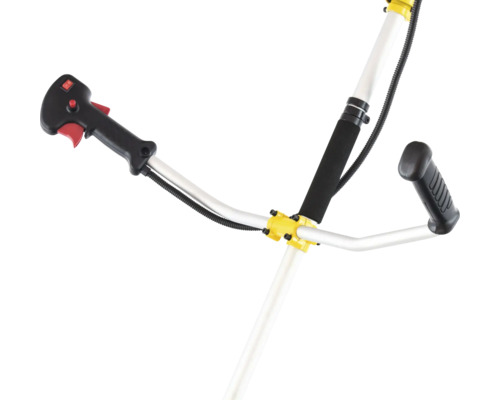 Prim-plan cu mânerul unei motocoase