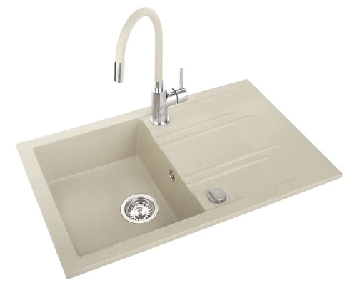 Pachet chiuvetă bucătărie compozit 1 cuvă Fero 48x78 cm bej nisip ,incl. baterie Zumba Chiuvetă de granit cu robinet