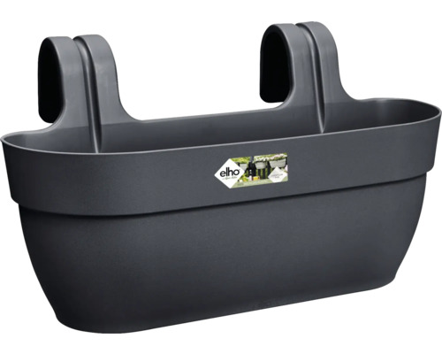Ghiveci de agățat Elho Vibia Campana plastic 46x24,1x26,5 cm antracit Jardinieră suspendată pentru balcon