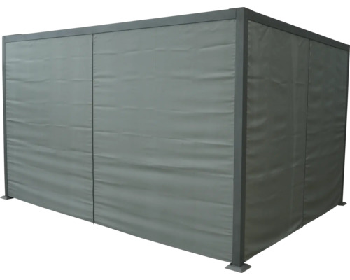 Foișor de grădină închis cu pereți laterali gri pentru exterior