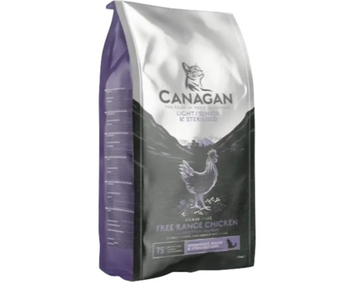 Hrană uscată pentru pisici Canagan Light Senior Sterilised cu pui 4 kg buc