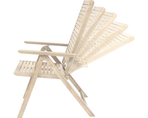 Șezlong reglabil din lemn pentru exterior
