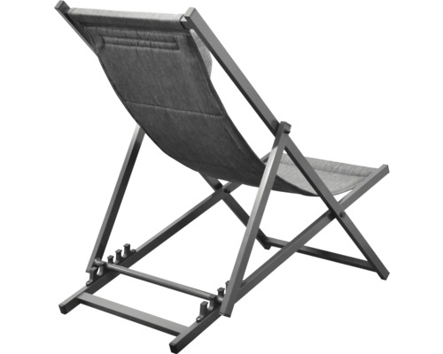 Șezlong reglabil cu tapițerie din material textil și cadru din lemn