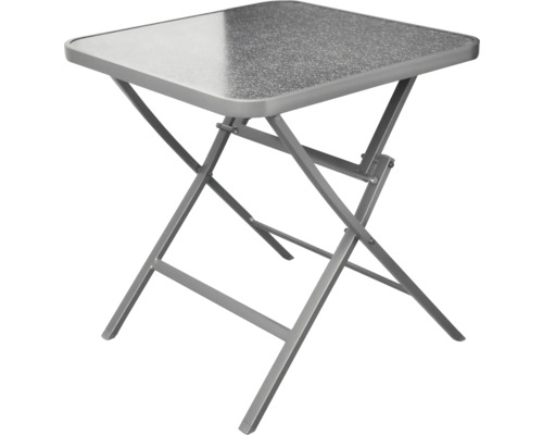 Masă pliabilă cu blat pătrat și cadru metalic