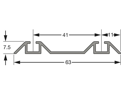 Secțiune transversală a profilului cu dimensiuni