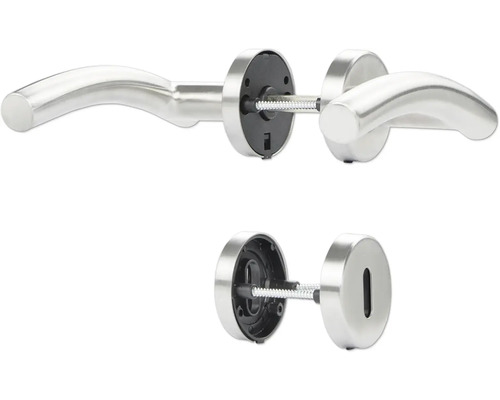 Set mânere de ușă din oțel inoxidabil cu rozete