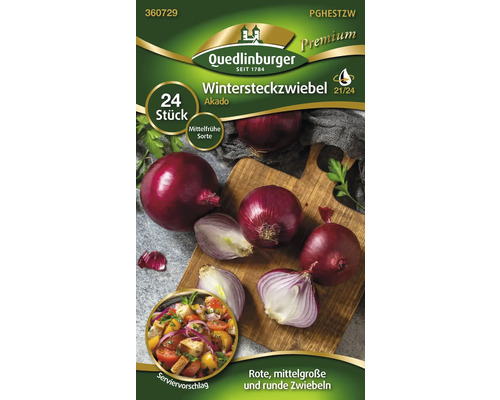 Pachet arpagic de iarnă Akado, ceapă roșie, medie și rotundă