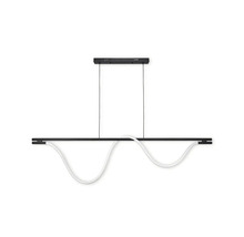 Lumină suspendată neagră cu sursă de lumină LED albă