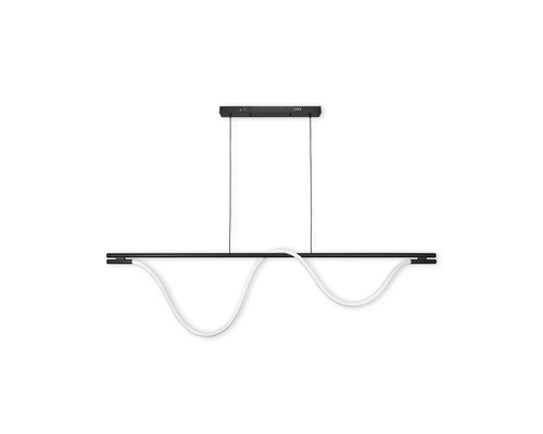 Pendul cu LED integrat Fiora 25W 2200 lumeni, cu telecomandă, negru