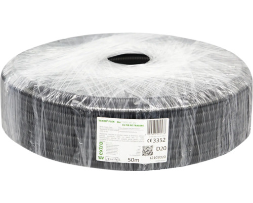 Tub flexibil gofrat Extroflex Ø20 mm, 750N HF 50ML Tub de protecție a cablurilor Extro Flex pe rolă cu o lungime de 50 de metri