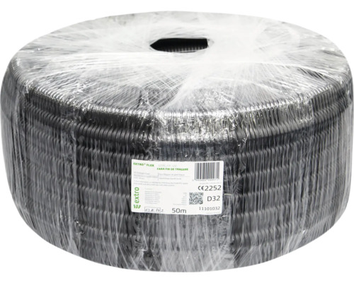 Tub flexibil gofrat Extroflex Ø32 mm, 750N HF 50ML Izolație tub Extro Flex, rolă de 50 de metri, flexibilă
