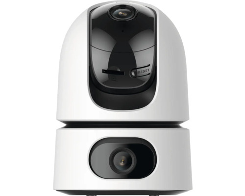 Cameră de supraveghere cu două obiective și buton de resetare