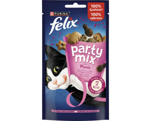 Recompensă pentru pisici PURINA Felix PARTY MIX Picnic cu pui, curcan și brânză 60 g