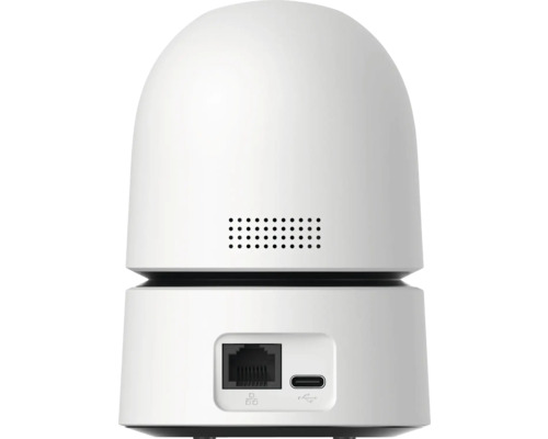 Vedere din spate a unei camere de supraveghere cu port Ethernet și USB