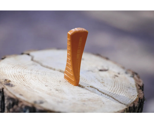 Pană de despicat lemn în trunchi de copac