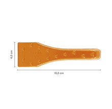 Racletă pentru rosturi din plastic cu dimensiunile de 15,5 pe 4,5 centimetri.