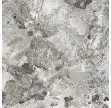 Prim-plan cu o placă ceramică gri cu aspect de marmură