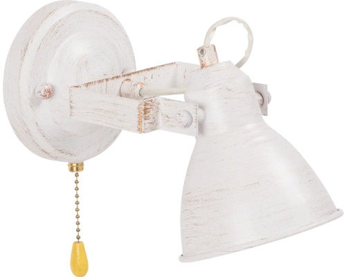 Lampa de perete albă cu întrerupător cu lanț pentru interior