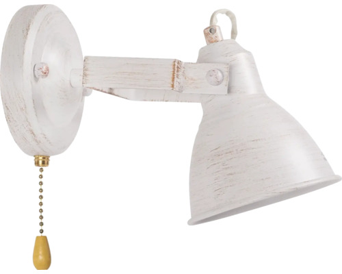 Lampă de perete albă cu întrerupător cu șnur