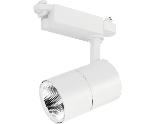 Spot LED alb pe șină pentru montaj pe tavan.