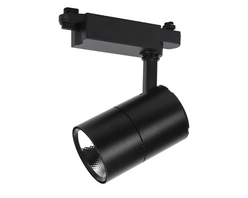 Spot LED negru pentru montare pe șină de alimentare.