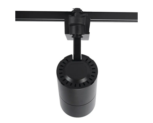 Spot negru pe șină fixat pe o șină