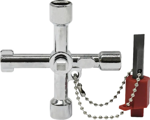 Strip-cheie universală pentru tablou electric Cheie de instalații cu pătrat, triunghi, barbă dublă și șurubelniță